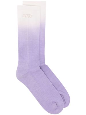 Autry logo-embroidered ombré socks - Purple