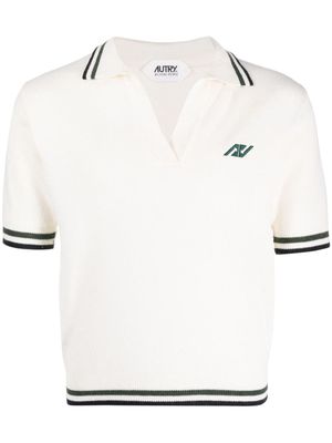 Autry logo-embroidered polo shirt - White