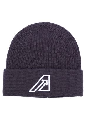 Autry logo-embroidered ribbed-knit beanie - Blue
