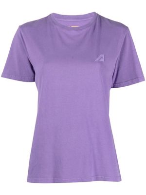 Autry logo-embroidered short-sleeved T-shirt - Purple