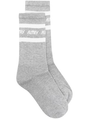Autry logo-intarsia mid-calf socks - Grey