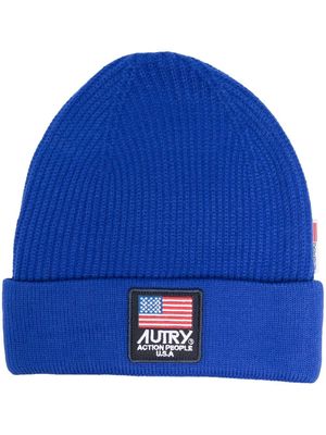 Autry logo-patch beanie - Blue