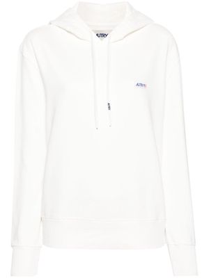 Autry logo-patch cotton hoodie - White