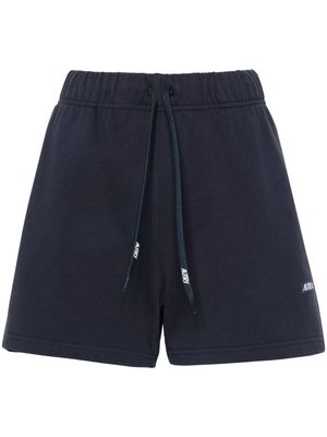 Autry logo-patch cotton shorts - Blue