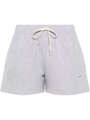 Autry logo-patch cotton shorts - Grey