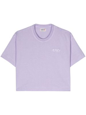 Autry logo-patch cropped T-shirt - Purple