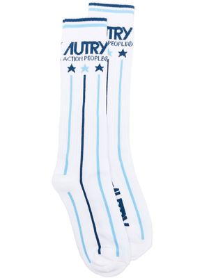 Autry logo-print ankle socks - White