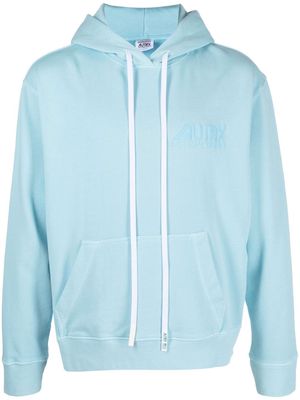 Autry logo-print cotton hoodie - Blue