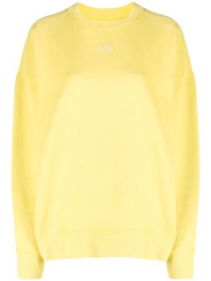 Autry logo-print cotton jumper - Yellow