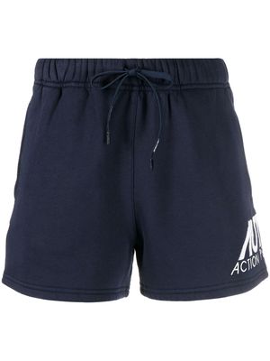 Autry logo-print cotton short shorts - Blue