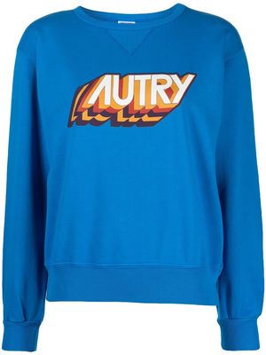 Autry logo-print cotton sweatshirt - Blue