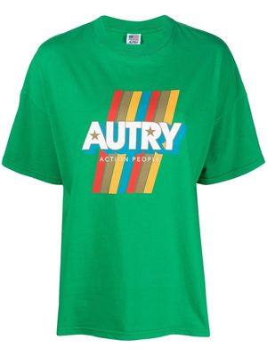 Autry logo-print cotton T-shirt - Green