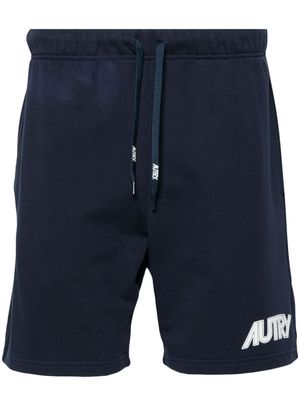 Autry logo-print cotton track shorts - Blue