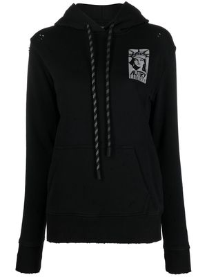 Autry logo-print drawstring hoodie - Black