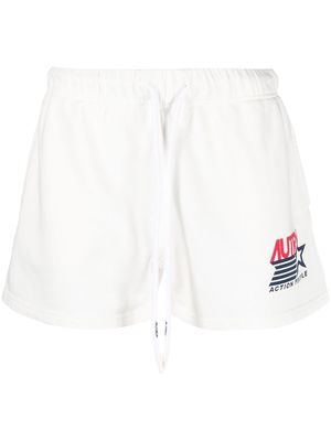 Autry logo print drawstring shorts - White