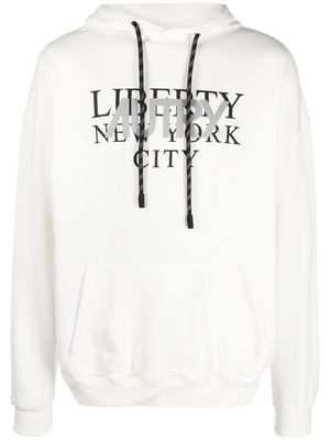 Autry logo-print long-sleeve hoodie - White