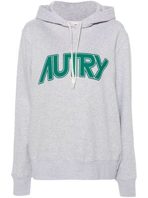 Autry logo-print mélange hoodie - Grey
