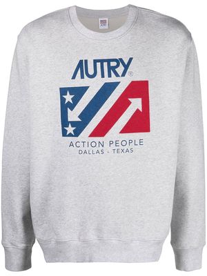 Autry logo-print mélange sweatshirt - Grey