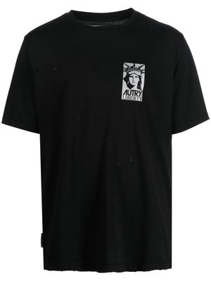 Autry logo print short sleeve T-shirt - Black