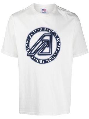 Autry logo-print spray-paint effect cotton T-shirt - White