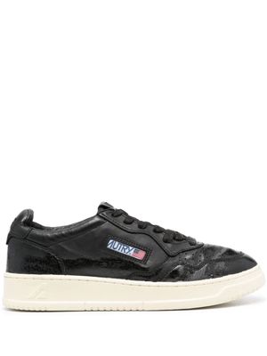 Autry Medalist distressed leather sneakers - Black