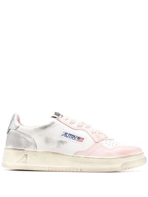 Autry Medalist distressed leather sneakers - White