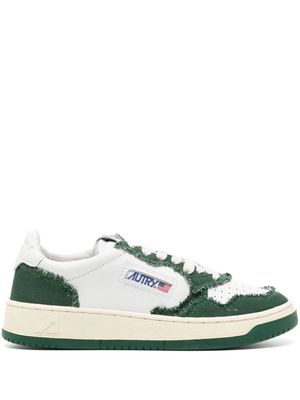 Autry Medalist frayed-trim leather sneakers - Green