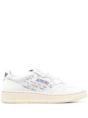 Autry Medalist written-text sneakers - White