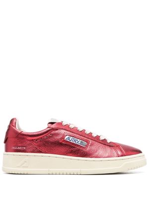 Autry metallic logo-patch sneakers - Red