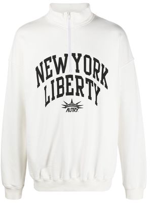 Autry New York Liberty-print zip sweatshirt - White