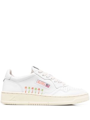 Autry palm-tree print low-top sneakers - White