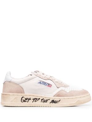 Autry slogan-print low-top sneakers - White