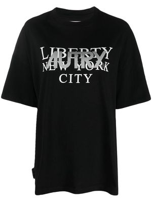 Autry slogan-print short-sleeved T-shirt - Black