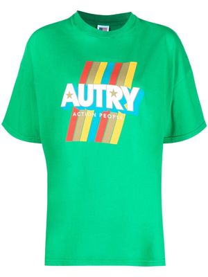 Autry striped logo-print T-shirt - Green