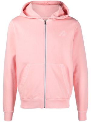 Autry zip-up cotton hoodie - Pink