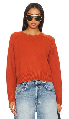 Autumn Cashmere Cropped Boxy Sweater in Rust
