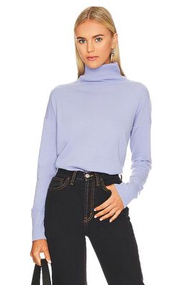 Autumn Cashmere Relaxed Mock Neck Sweater in Lavender