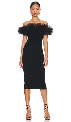 Autumn Cashmere Tulle off-the-shoulder Dress in Black