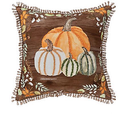 Autumn Pumpkins Pillow by Valerie