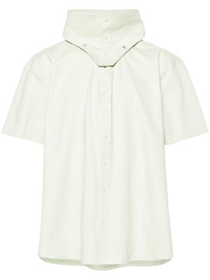 AV Vattev funnel-neck cotton shirt - Green