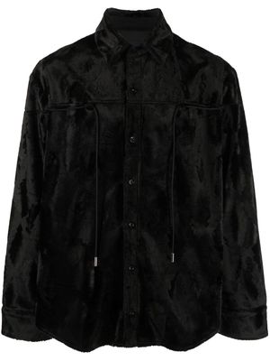AV Vattev fur-textured shirt - Black