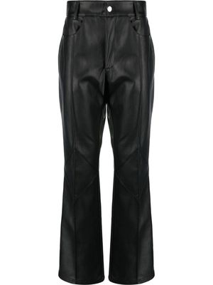 AV Vattev panelled leather-look trousers - Black
