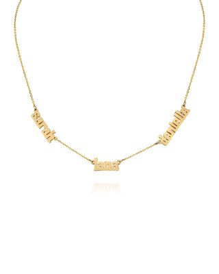 Ava 14k Gold Three-Name Necklace in Lowercase