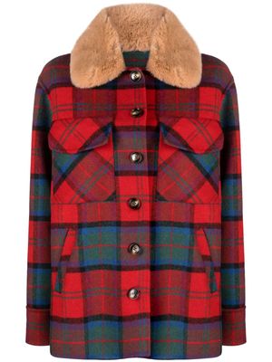 Ava Adore plaid check flannel shirt jacket - Red