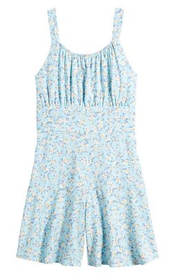 Ava & Yelly Kids' Emma Cascade Floral Romper in Blue