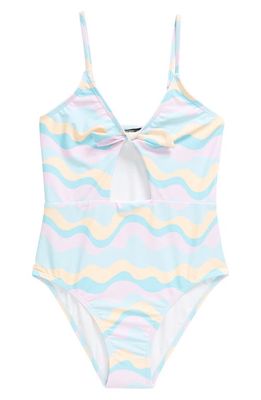 Ava & Yelly Kids' Front Knot One-Piece Swimsuit in Mint