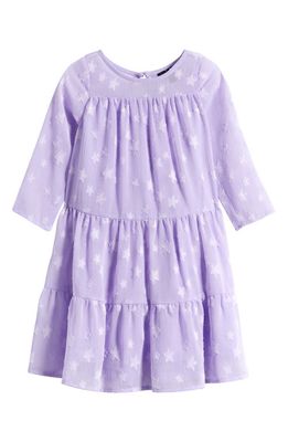 Ava & Yelly Kids' Star Long Sleeve Tiered Party Dress in Lavender