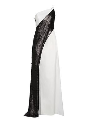 Ava Sequin Colorblocked Gown