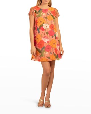 Available Floral-Print Shift Dress
