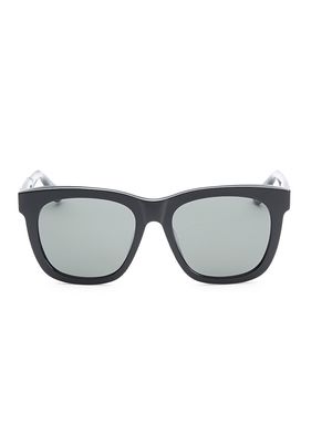 Avana 55MM Square Sunglasses - Black - Black